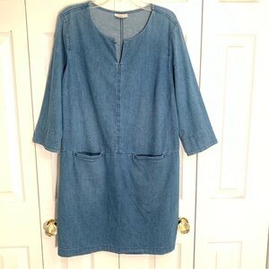 J. Jill denim 3/4” sleeves Petite Size 8